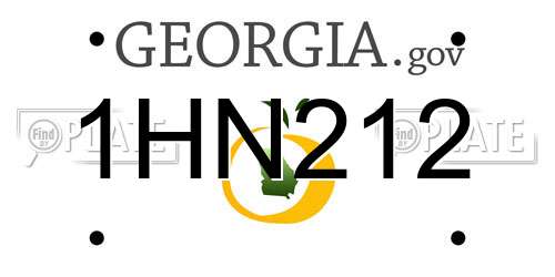 1HN212 Georgia License Plate