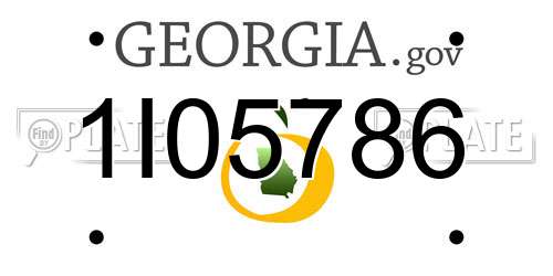 1I05786 Georgia License Plate