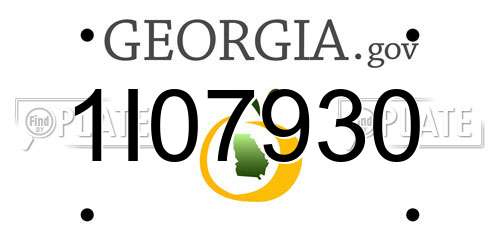 1I07930 Georgia License Plate