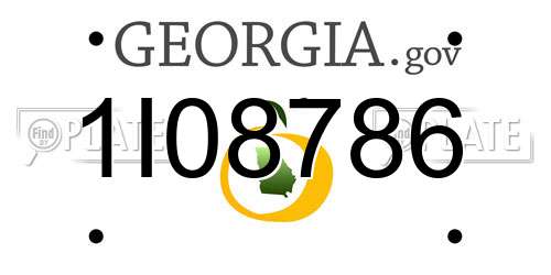 1I08786 Georgia License Plate
