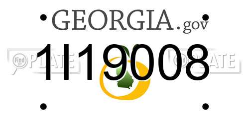 1I19008 Georgia License Plate