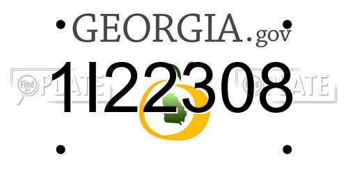 1I22308 Georgia License Plate