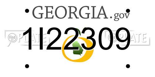 1I22309 Georgia License Plate