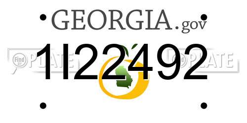 1I22492 Georgia License Plate