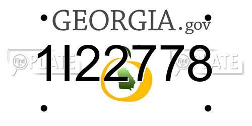 1I22778 Georgia License Plate