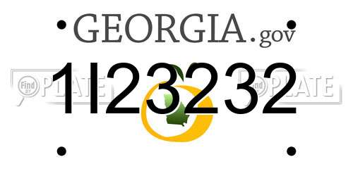 1I23232 Georgia License Plate