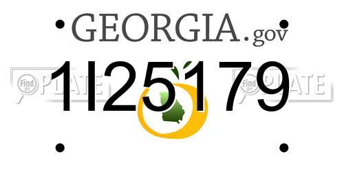 1I25179 Georgia License Plate