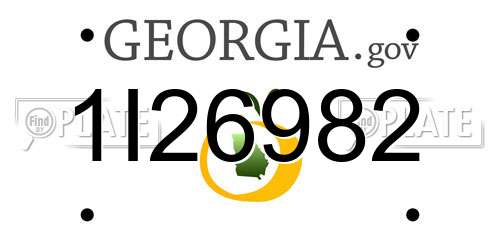 1I26982 Georgia License Plate