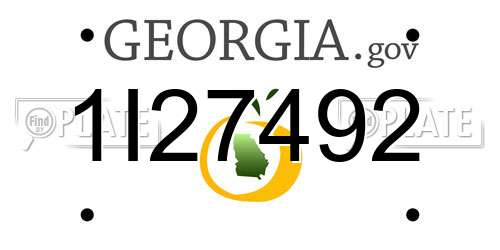 1I27492 Georgia License Plate