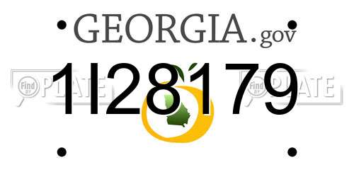 1I28179 Georgia License Plate
