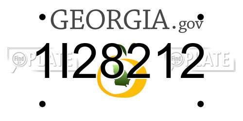 1I28212 Georgia License Plate