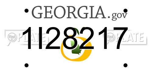 1I28217 Georgia License Plate