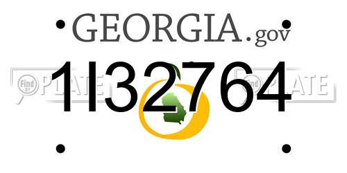 1I32764 Georgia License Plate