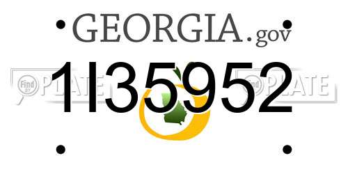 1I35952 Georgia License Plate