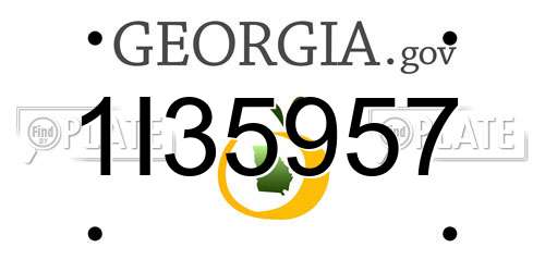 1I35957 Georgia License Plate