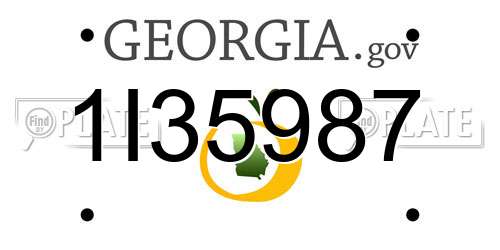 1I35987 Georgia License Plate