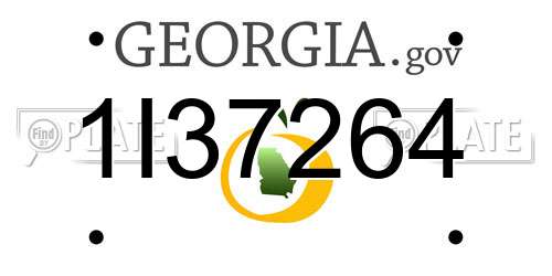 1I37264 Georgia License Plate