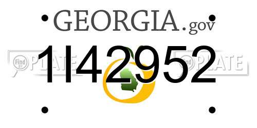 1I42952 Georgia License Plate