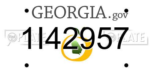 1I42957 Georgia License Plate