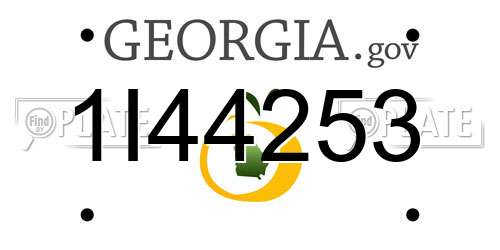 1I44253 Georgia License Plate