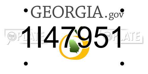 1I47951 Georgia License Plate