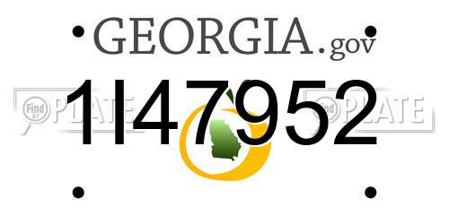 1I47952 Georgia License Plate