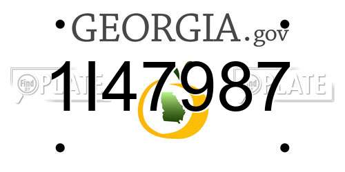 1I47987 Georgia License Plate