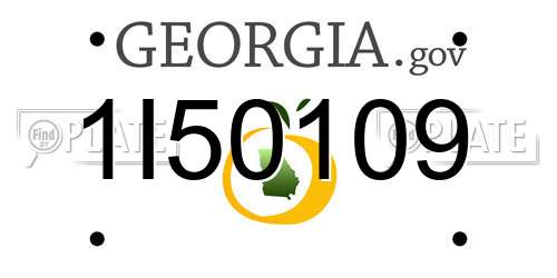 1I50109 Georgia License Plate