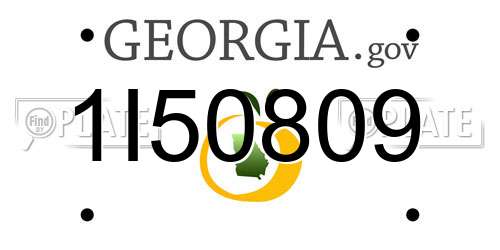 1I50809 Georgia License Plate