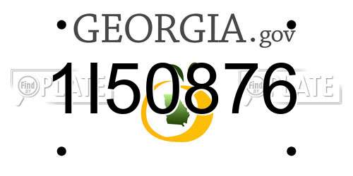 1I50876 Georgia License Plate