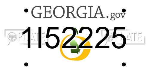 1I52225 Georgia License Plate