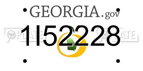 1I52228 Georgia License Plate