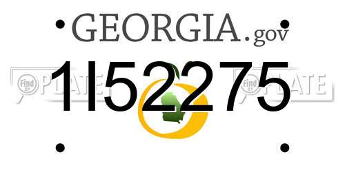 1I52275 Georgia License Plate