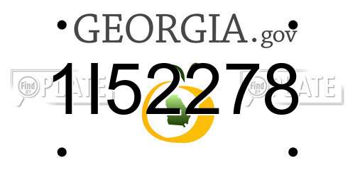 1I52278 Georgia License Plate