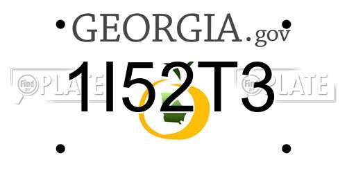 1I52T3 Georgia License Plate