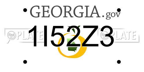 1I52Z3 Georgia License Plate