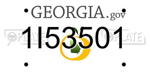 1I53501 Georgia License Plate