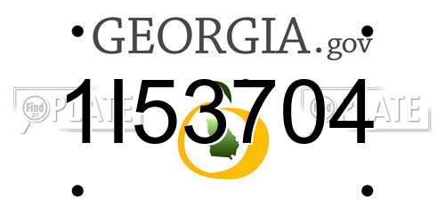1I53704 Georgia License Plate