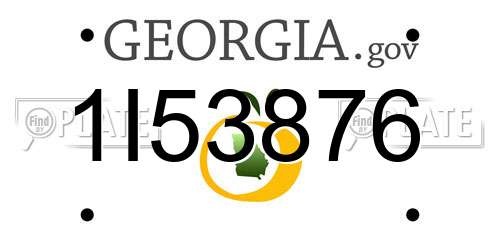 1I53876 Georgia License Plate