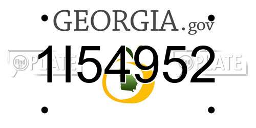 1I54952 Georgia License Plate