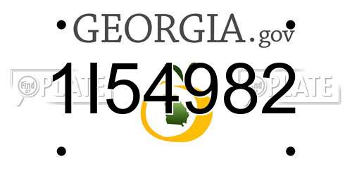 1I54982 Georgia License Plate