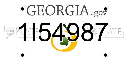 1I54987 Georgia License Plate