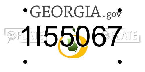 1I55067 Georgia License Plate