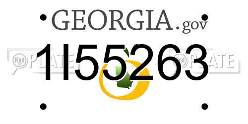 1I55263 Georgia License Plate