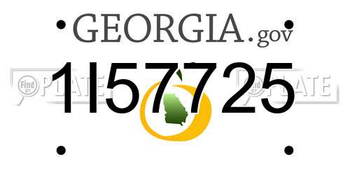1I57725 Georgia License Plate