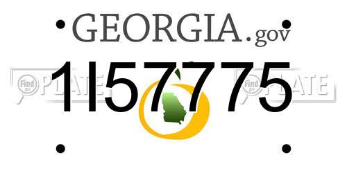 1I57775 Georgia License Plate