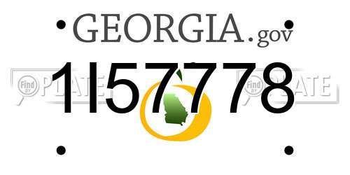 1I57778 Georgia License Plate