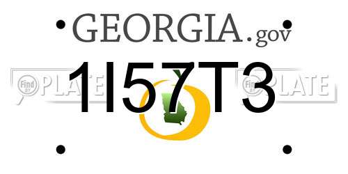 1I57T3 Georgia License Plate