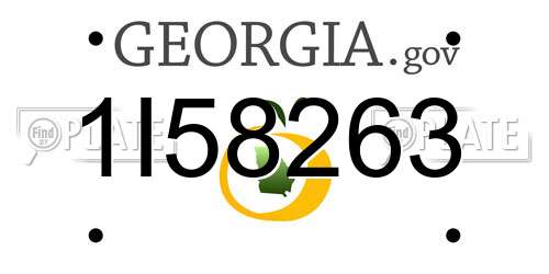 1I58263 Georgia License Plate