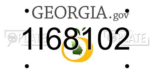 1I68102 Georgia License Plate